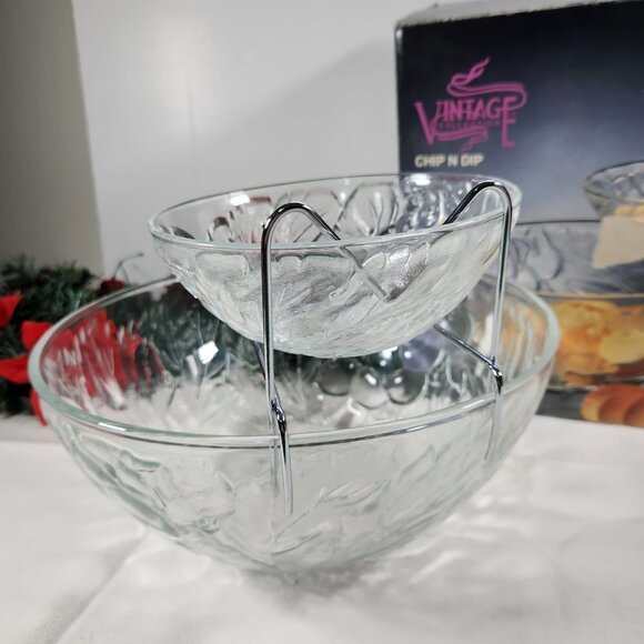 Chip and Dip Bowl Set with Hanger KIG Group Serving Bowl Vintage Collection - Picture 10 of 11